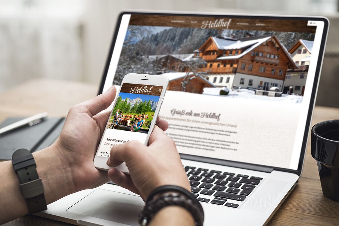 Responsive Website mit individuellem Template für Holdhof in Schladming mit Contao